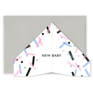 New Baby | Paper Plane Greeting Card Mock Up Designs 
