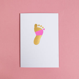 New Baby, Pink | Luxury Foiled Card Greeting Card Mock Up Designs 