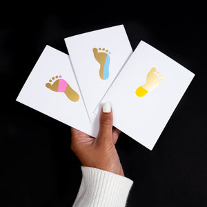 New Baby, Yellow | Luxury Foiled Card Greeting Card Mock Up Designs 