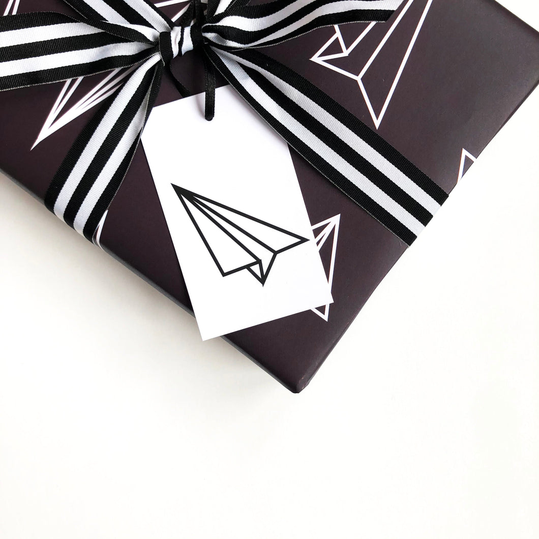 Paper Plane | Gift Tags Wrapping Paper Mock Up Designs 