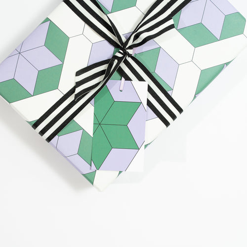 Patchwork, Green | Christmas Gift Tags Wrapping Paper Mock Up Designs 