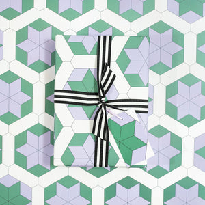 Patchwork, Green | Christmas Gift Tags Wrapping Paper Mock Up Designs 
