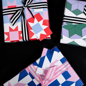 Patchwork, Green | Christmas Wrapping Paper Wrapping Paper Mock Up Designs 