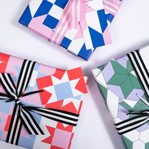 Patchwork, Green | Christmas Wrapping Paper Wrapping Paper Mock Up Designs 