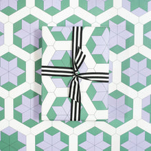 Load image into Gallery viewer, Patchwork, Green | Christmas Wrapping Paper Wrapping Paper Mock Up Designs 