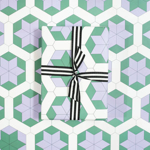 Patchwork, Green | Christmas Wrapping Paper Wrapping Paper Mock Up Designs 