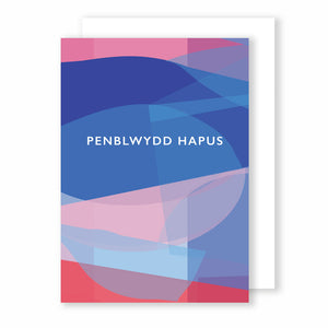 Penblwydd Hapus, Glas | Stained Glass Greeting Card Mock Up Designs 