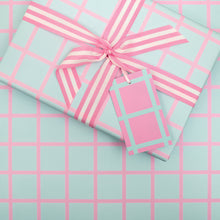 Load image into Gallery viewer, Pink Grid | Gift Tags Wrapping Paper Mock Up Designs 