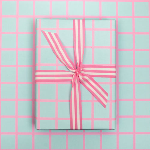 Pink Grid | Wrapping Paper Wrapping Paper Mock Up Designs 