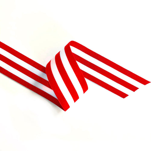 Red and White Grosgrain Ribbon | 25mm Mock Up Designs 