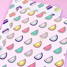 Load image into Gallery viewer, Set of Two Foiled Notebooks | Hot Dogs &amp; Watermelons Notebook Mock Up Designs 