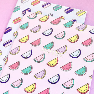 Set of Two Foiled Notebooks | Hot Dogs & Watermelons Notebook Mock Up Designs 