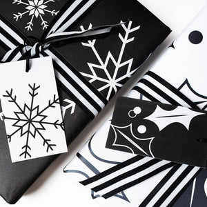 Snowflakes | Gift Tags Wrapping Paper Mock Up Designs 