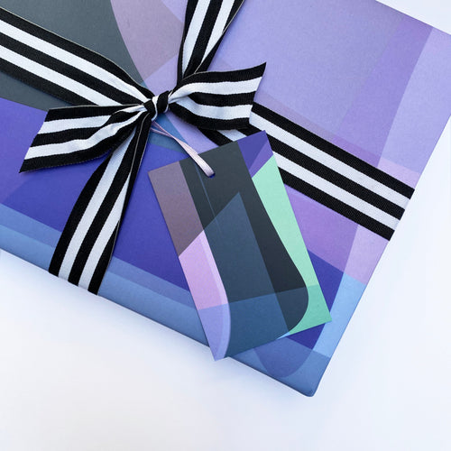 Stained Glass Blues | Gift Tags Wrapping Paper Mock Up Designs 
