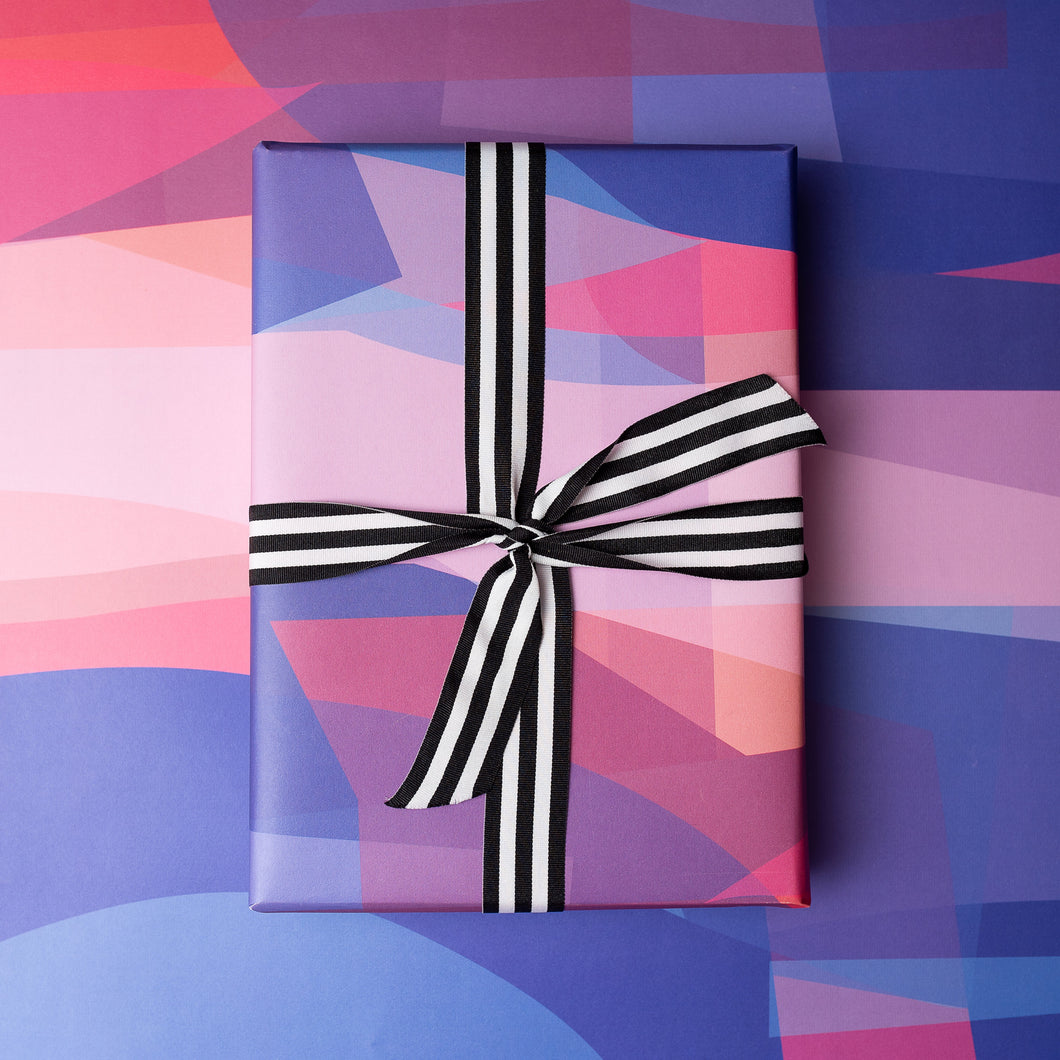 Stained Glass Wrapping Paper | Blues And Pinks Wrapping Paper Mock Up Designs 