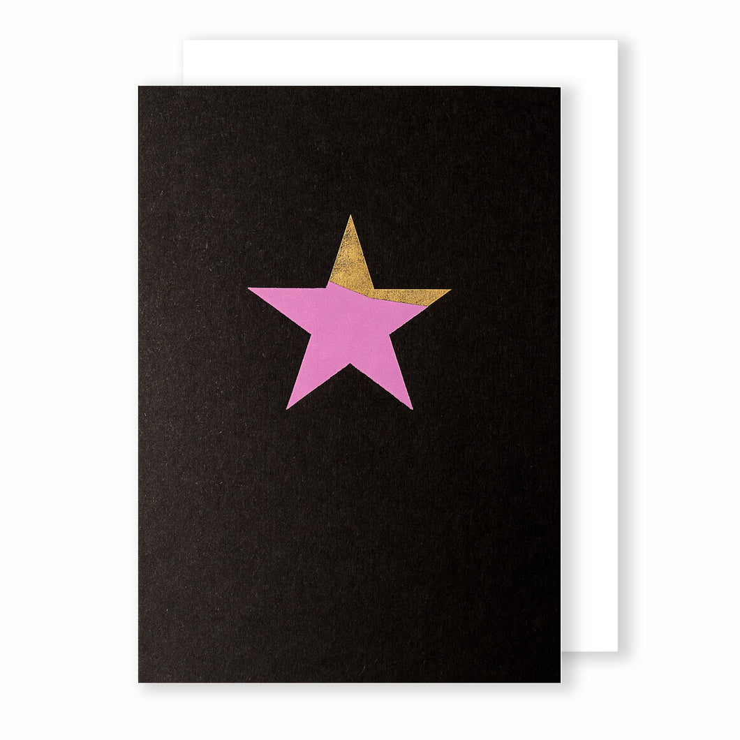 Star | Black - Gold & Pink Foil | Luxury Foiled Christmas Card Greeting Card Mock Up Designs 