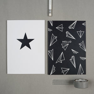 Star | Monochrome Greeting Card Mock Up Designs 