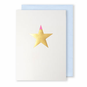 Star | White - Gold & Blue | Luxury Foiled Christmas Card Greeting Card Mock Up Designs 