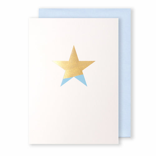 Star | White - Gold & Blue | Luxury Foiled Christmas Card Greeting Card Mock Up Designs 