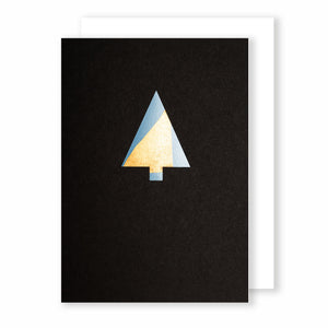 Tree | Black - Gold & Blue Foil | Luxury Foiled Christmas Card Greeting Card Mock Up Designs 
