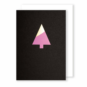 Tree | Black - Gold & Pink Foil | Luxury Foiled Christmas Card Greeting Card Mock Up Designs 