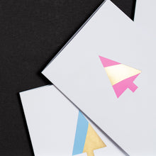 Load image into Gallery viewer, Tree | White - Gold &amp; Blue Foil | Luxury Foiled Christmas Card Greeting Card Mock Up Designs 