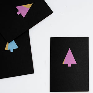 Tree | White - Gold & Pink Foil | Luxury Foiled Christmas Card Greeting Card Mock Up Designs 