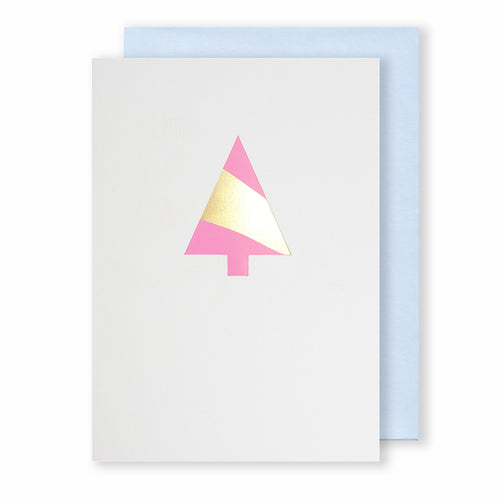 Tree | White - Gold & Pink Foil | Luxury Foiled Christmas Card Greeting Card Mock Up Designs 