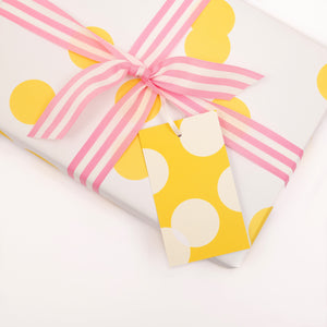Yellow Polka Dot | Gift Tags Wrapping Paper Mock Up Designs 