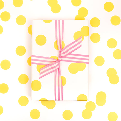 Yellow Polka Dot | Wrapping Paper Wrapping Paper Mock Up Designs 
